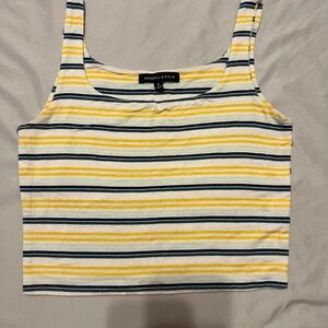 Kendall & Kylie Yellow Striped Women's Top